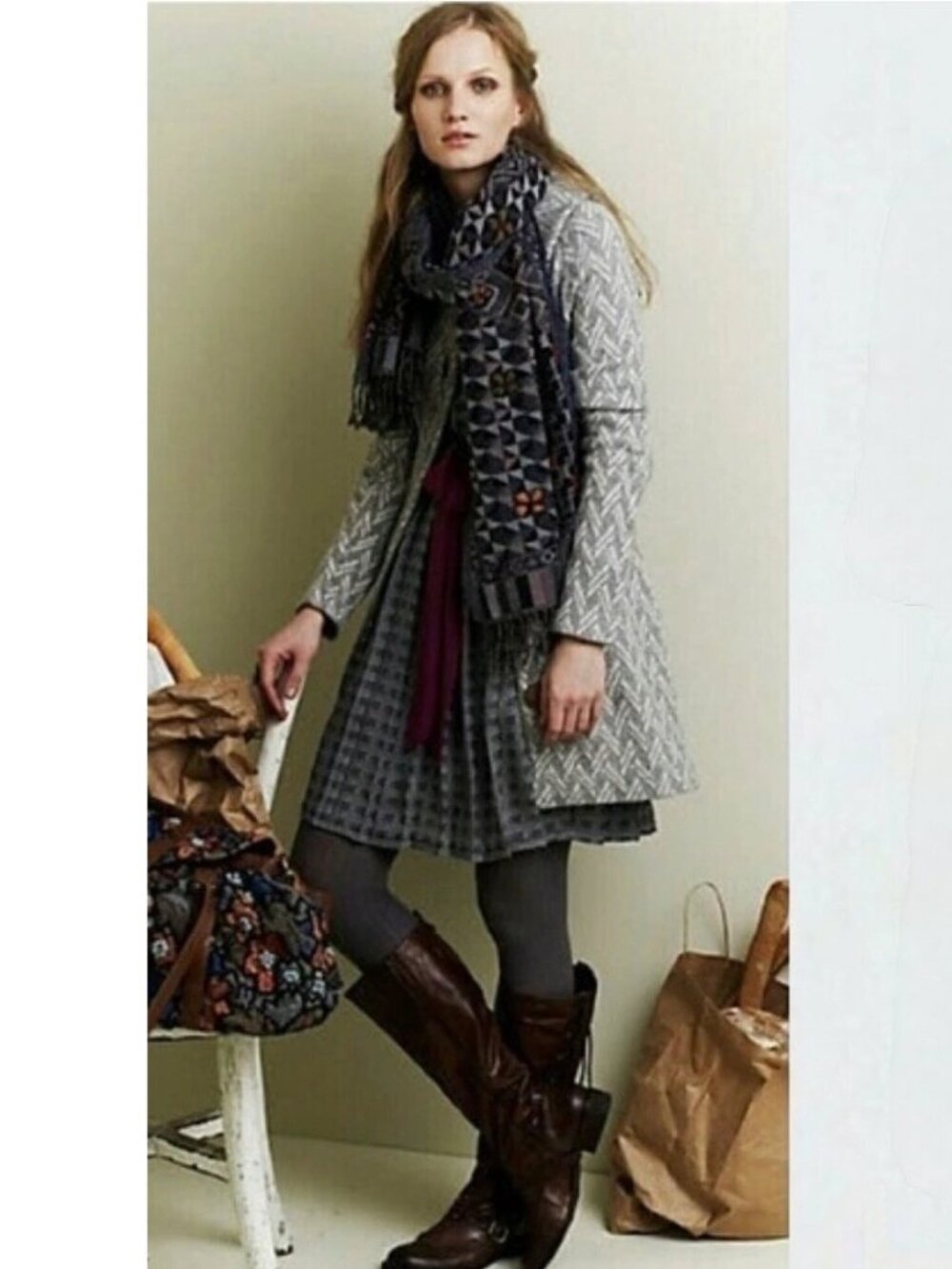 ANTHROPOLOGY ISABELLA SINCLAIR 3/4 sleeve dress size large